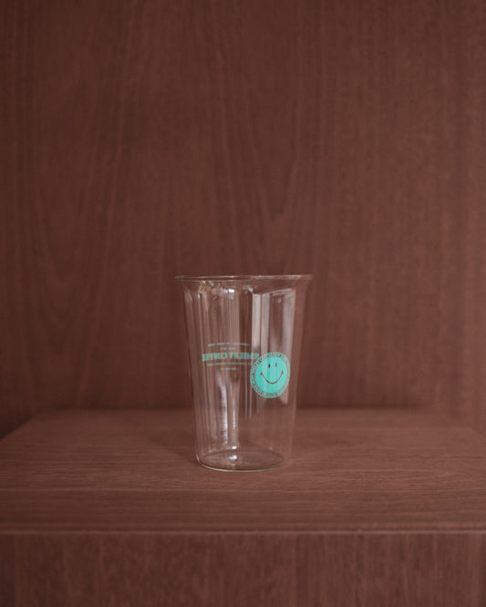 SMILEY COFFEE GLASS TUMBLER