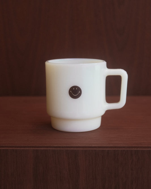 Smiley Coffee Milk Glass Mug